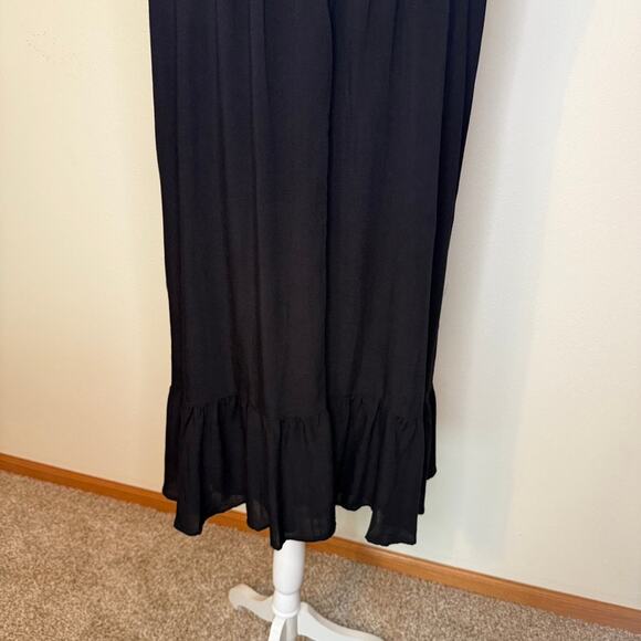 Davi & Dani 2X Black Boho Dress NWT Lace Yoke Sleeveless Ruffle Hem - Picture 7 of 8